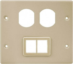 Hubbell Wiring Device-Kellems - 5.43 Inch Long x 4-3/4 Inch High, Rectangular Raceway Plate - Ivory, For Use with HBL4700 Series Raceways and HBL4750 Series Metal Raceways - Benchmark Tooling