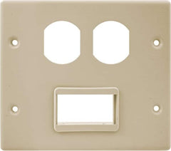Hubbell Wiring Device-Kellems - 5.43 Inch Long x 4-3/4 Inch High, Rectangular Raceway Plate - Ivory, For Use with HBL4700 Series Raceways and HBL4750 Series Metal Raceways - Benchmark Tooling