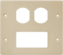 Hubbell Wiring Device-Kellems - 5.43 Inch Long x 4-3/4 Inch High, Rectangular Raceway Plate - Ivory, For Use with HBL4700 Series Raceways and HBL4750 Series Metal Raceways - Benchmark Tooling