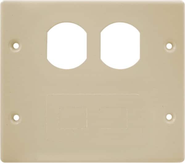 Hubbell Wiring Device-Kellems - 5.43 Inch Long x 4-3/4 Inch High, Rectangular Raceway Plate - Ivory, For Use with HBL4700 Series Raceways and HBL4750 Series Metal Raceways - Benchmark Tooling