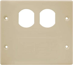 Hubbell Wiring Device-Kellems - 5.43 Inch Long x 4-3/4 Inch High, Rectangular Raceway Plate - Ivory, For Use with HBL4700 Series Raceways and HBL4750 Series Metal Raceways - Benchmark Tooling