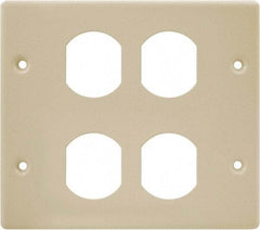 Hubbell Wiring Device-Kellems - 5.43 Inch Long x 4-3/4 Inch High, Rectangular Raceway Plate - Ivory, For Use with HBL4700 Series Raceways and HBL4750 Series Metal Raceways - Benchmark Tooling