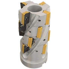 Iscar - 24 Inserts, 3" Cut Diam, 1-1/4" Arbor Diam, 2.8" Max Depth of Cut, Indexable Square-Shoulder Face Mill - 0° Lead Angle, 3.94" High, P290 AC.T 1806.. Insert Compatibility, Through Coolant, Series MillShred - Benchmark Tooling
