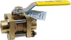 Conbraco - 1/2" Pipe, Full Port, Lead Free Bronze Full Port Ball Valve - 3 Piece, Female NPT Ends, Lever Handle, 600 WOG, 150 WSP - Benchmark Tooling
