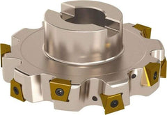 Seco - Shell Mount Connection, 63/64" Cutting Width, 1-3/4" Depth of Cut, 160mm Cutter Diam, 1.5748" Hole Diam, 6 Tooth Indexable Slotting Cutter - R335.25 Toolholder, L/XNHQ 1407 Insert, Right Hand Cutting Direction - Benchmark Tooling