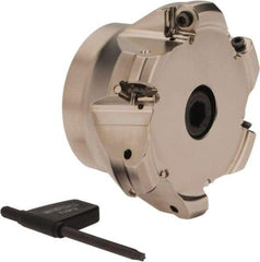 Seco - 3.15" Cut Diam, 1" Arbor Hole, 0.118" Max Depth of Cut, 40° Indexable Chamfer & Angle Face Mill - 6 Inserts, ON.U 05 Insert, Right Hand Cut, 6 Flutes, Through Coolant, Series Double Octo 05 - Benchmark Tooling