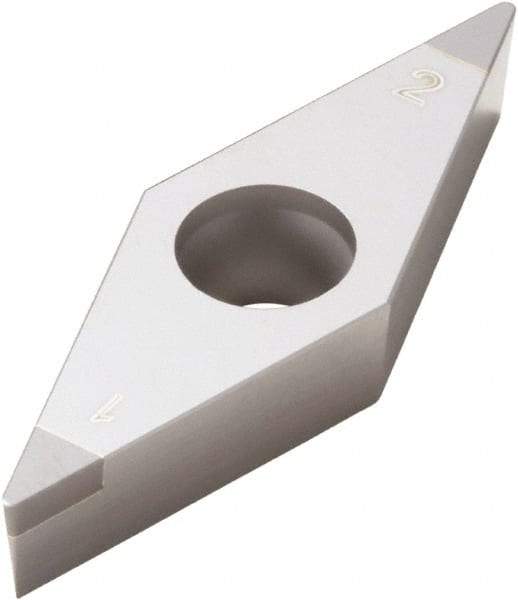 Seco - VBGW332 Grade CBN150 PCBN Turning Insert - Uncoated, 35° Diamond, 3/8" Inscr Circle, 3/16" Thick, 1/32" Corner Radius - Benchmark Tooling