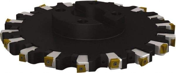 Seco - Shell Mount Connection, 1.0236" Cutting Width, 2.3228" Depth of Cut, 250mm Cutter Diam, 2.3622" Hole Diam, 7 Tooth Indexable Slotting Cutter - R335.25 Toolholder, L/XNHQ 1407 Insert, Right Hand Cutting Direction - Benchmark Tooling