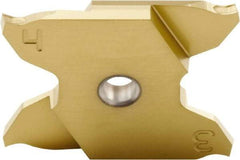 Seco - 2503015X4GK MC Grade CP600, 0.098" Cutting Width Carbide Grooving Insert - 0.256" Max Depth of Cut, Left Hand, 0.006" Corner Radius, TiAlN/TiN Finish - Benchmark Tooling