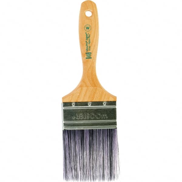 Wooster Brush - 3" Flat Synthetic Wall Brush - 3-7/16" Bristle Length, 6-1/4" Maple Beavertail Handle - Benchmark Tooling