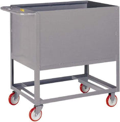 Little Giant - 1,200 Lb Capacity, 4-Sided Steel Raised Platform Box Truck - 41-1/2" Long x 24" Wide x 40" High, 5" Diam Polyurethane Wheels - Benchmark Tooling