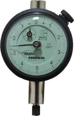 Mahr - 0.025" Range, 0-10-0 Dial Reading, 0.0001" Graduation Dial Drop Indicator - 1-3/4" Dial, 0.01" Range per Revolution, 0.0001" Accuracy, Revolution Counter - Benchmark Tooling