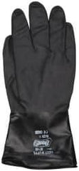 SHOWA - Size 2XL (11), 14" Long, 14 mil Thick, Butyl Chemical Resistant Gloves - Textured Finish, Rolled Cuff, ANSI Abrasion Level 0, ANSI Cut Level 0, ANSI Puncture Level 0, Black - Benchmark Tooling