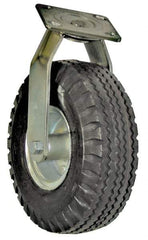 Value Collection - 12" Diam x 2" Wide, Pneumatic Rigid Caster - 420 Lb Capacity, Top Plate Mount, 4" x 4-1/2" Plate, Ball Bearing - Benchmark Tooling