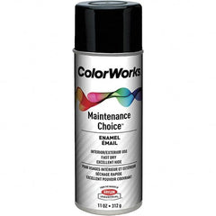 Krylon - Black, Gloss, Enamel Spray Paint - 15 to 18 Sq Ft per Can, 16 oz Container, Use on General Industrial Maintenance & Touch-up Work - Benchmark Tooling