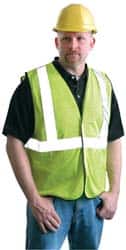 OccuNomix - Size 4XL High Visibility Yellow Mesh General Purpose Vest - 56 to 58" Chest, ANSI 107-2015, Zipper Closure, Polyester - Benchmark Tooling