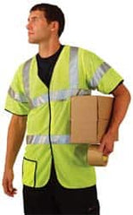 OccuNomix - Size S High Visibility Yellow Mesh General Purpose Vest - 32 to 34" Chest, ANSI 107-2015, Hook & Loop Closure, Polyester - Benchmark Tooling