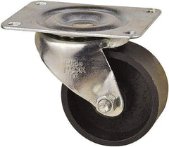 Value Collection - 3" Diam x 1-1/4" Wide x 3-11/16" OAH Top Plate Mount Swivel Caster - Cast Iron, 275 Lb Capacity, Self-Lubricating Bearing, 3-1/8 x 4-1/8" Plate - Benchmark Tooling