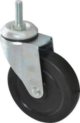 Value Collection - 5" Diam x 1-1/4" Wide x 6-15/32" OAH Stem Mount Swivel Caster - Soft Rubber, 200 Lb Capacity, Self-Lubricating Bearing, 1/2-13 x 1-1/2" Threaded Stem - Benchmark Tooling