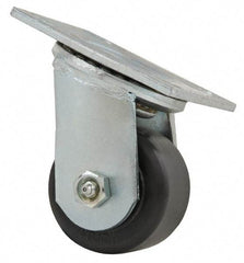 Value Collection - 3-1/4" Diam x 1-1/2" Wide x 4-1/2" OAH Top Plate Mount Swivel Caster - Phenolic, 600 Lb Capacity, Roller Bearing, 4 x 4-1/2" Plate - Benchmark Tooling