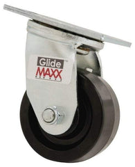 Value Collection - 4" Diam x 2" Wide x 5-5/8" OAH Top Plate Mount Swivel Caster - Phenolic, 800 Lb Capacity, Roller Bearing, 4 x 4-1/2" Plate - Benchmark Tooling