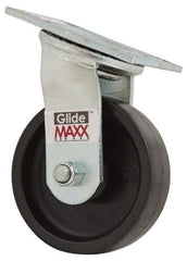 Value Collection - 5" Diam x 1-1/2" Wide x 6-1/2" OAH Top Plate Mount Swivel Caster - Polyolefin, 550 Lb Capacity, Delrin Bearing, 4 x 4-1/2" Plate - Benchmark Tooling