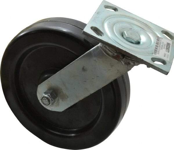 Value Collection - 8" Diam x 2" Wide x 9-1/2" OAH Top Plate Mount Swivel Caster - Phenolic, 1,200 Lb Capacity, Roller Bearing, 4 x 4-1/2" Plate - Benchmark Tooling