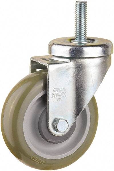 Value Collection - 4" Diam x 1-1/4" Wide x 5-13/32" OAH Stem Mount Swivel Caster - Polyurethane, 300 Lb Capacity, Ball Bearing, 1/2-13 x 1-1/2" Threaded Stem - Benchmark Tooling
