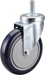 Value Collection - 5" Diam x 1-1/4" Wide x 6-1/8" OAH Stem Mount Swivel Caster - Polyurethane, 300 Lb Capacity, Ball Bearing, 1/2-13 x 1-1/2" Threaded Stem - Benchmark Tooling