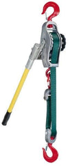 Little Mule - 1500/3000 Lb. Capacity, 14/7 Ft. Lift Height, Manual Strap Hoist - Made from Web Strap - Benchmark Tooling