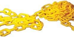 NMC - 100' Long x 1-1/2" Wide Plastic Chain - Yellow - Benchmark Tooling