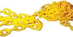 NMC - 100' Long x 1-1/2" Wide Plastic Chain - Yellow - Benchmark Tooling