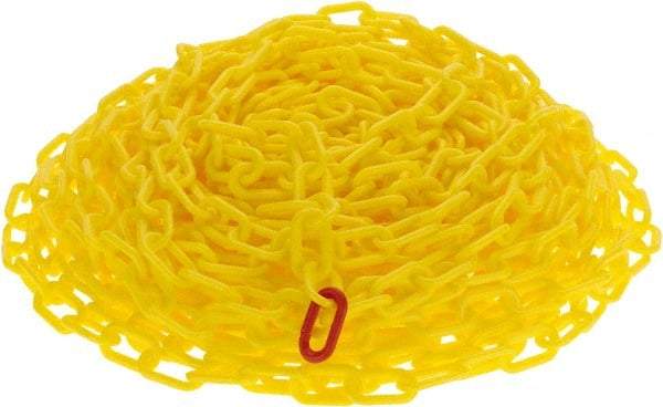 NMC - 100' Long x 2" Wide Plastic Chain - Yellow - Benchmark Tooling
