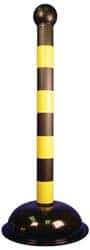 NMC - 41" High, 3" Pole Diam, Warning Post - Black & Yellow - Benchmark Tooling