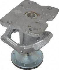 Albion - 7-1/4" Mounting Height, Position Floor Lock for 5 & 6" Diam Caster Wheels - 6-1/4" Retracted Clearance, 4-1/2" x 6" Top Plate Size, 2-7/16" x 4-15/16" Bolt Hole Spacing - Benchmark Tooling