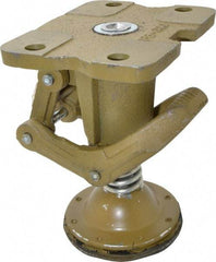 Albion - 7-3/4" Mounting Height, Position Floor Lock for 5 & 6" Diam Caster Wheels - 6-3/4" Retracted Clearance, 4-1/2" x 6" Top Plate Size, 2-7/16" x 4-15/16" Bolt Hole Spacing - Benchmark Tooling