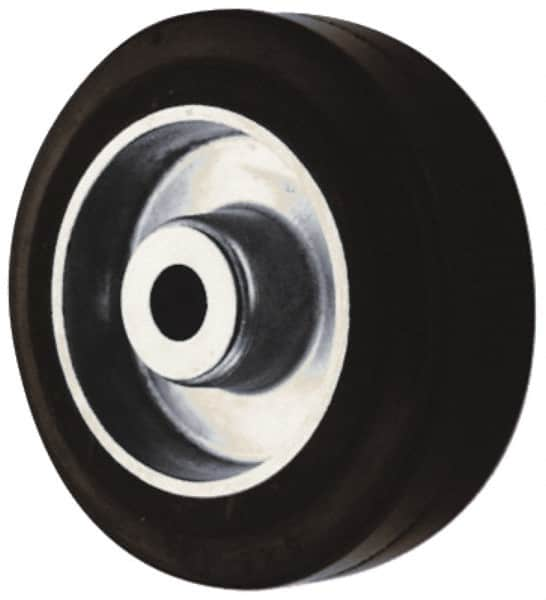 Albion - 5 Inch Diameter x 2 Inch Wide, Rubber Caster Wheel - 450 Lb. Capacity, 2-3/8 Inch Hub Length, 1/2 Inch Axle Diameter, Sealed Roller Bearing - Benchmark Tooling