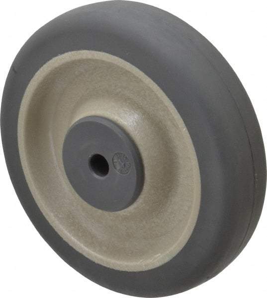 Albion - 5 Inch Diameter x 1-1/4 Inch Wide, Rubber Caster Wheel - 250 Lb. Capacity, 1-9/16 Inch Hub Length, 3/8 Inch Axle Diameter, Ball Bearing - Benchmark Tooling