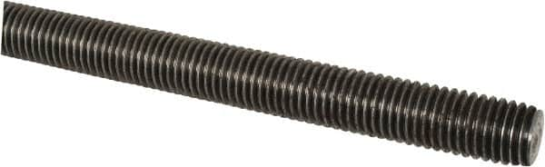 Made in USA - 7/8-9 UNC (Coarse), 6' Long, Low Carbon Steel Threaded Rod - Oil Finish Finish, Right Hand Thread - Benchmark Tooling