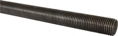 Made in USA - 1-1/2-6 UNC (Coarse), 6' Long, Low Carbon Steel Threaded Rod - Oil Finish Finish, Right Hand Thread - Benchmark Tooling