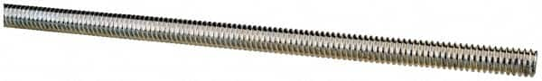 Made in USA - 1/4-20 UNC (Coarse), 6' Long, Low Carbon Steel Threaded Rod - Zinc-Plated Finish, Right Hand Thread - Benchmark Tooling