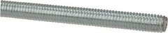 Made in USA - 3/8-16 UNC (Coarse), 6' Long, Low Carbon Steel Threaded Rod - Zinc-Plated Finish, Right Hand Thread - Benchmark Tooling