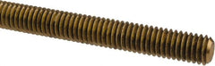 Made in USA - 3/8-16 UNC (Coarse), 6' Long, Brass Threaded Rod - Right Hand Thread - Benchmark Tooling