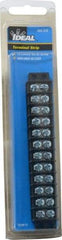 Ideal - 12 Poles, 300 Volt, 30 Amp, -40 to 266°F, Polyester Thermoplastic, Polyester Thermoplastic Multipole Terminal Block - Zinc Plated Steel, 22 to 14 AWG Compatibility, 0.41 Inch High - Benchmark Tooling