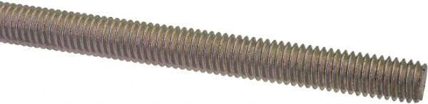 Value Collection - #10-32 UNF (Fine), 6' Long, Low Carbon Steel Threaded Rod - Zinc-Plated Finish, Right Hand Thread - Benchmark Tooling
