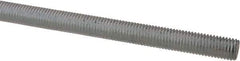 Made in USA - 1/4-28 UNF (Fine), 6' Long, Low Carbon Steel Threaded Rod - Zinc-Plated Finish, Right Hand Thread - Benchmark Tooling