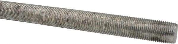 Made in USA - 5/8-18 UNF (Fine), 6' Long, Low Carbon Steel Threaded Rod - Zinc-Plated Finish, Right Hand Thread - Benchmark Tooling