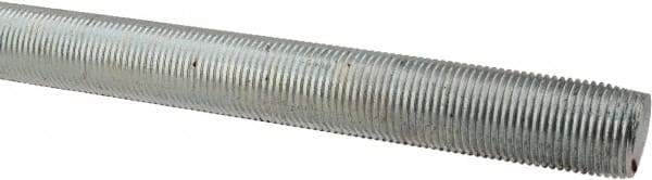 Made in USA - 3/4-16 UNF (Fine), 6' Long, Low Carbon Steel Threaded Rod - Zinc-Plated Finish, Right Hand Thread - Benchmark Tooling