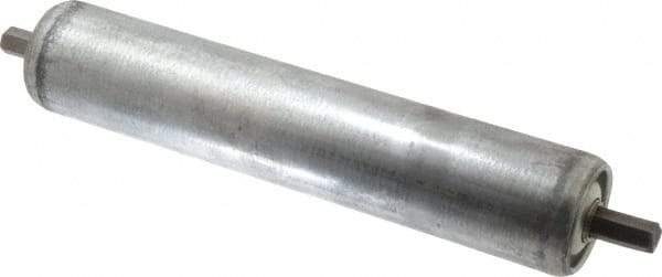 Made in USA - Replacement Conveyor Roller for 10 Inches Between Frame - 1.9 Inch Diameter, 7/16 Inch Axle, Galvanized Steel Finish, 16 Gage - Benchmark Tooling