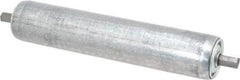 Made in USA - Replacement Conveyor Roller for 10 Inches Between Frame - 1.9 Inch Diameter, 7/16 Inch Axle, Galvanized Steel Finish, 12 Gage - Benchmark Tooling